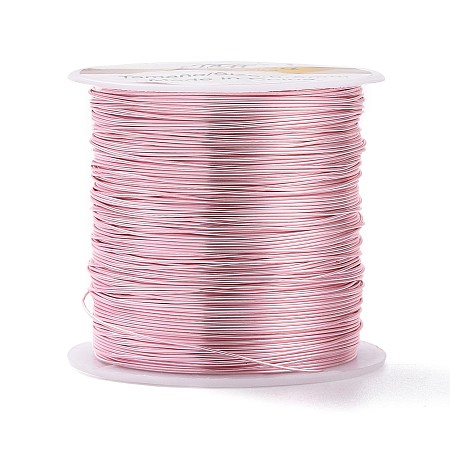 Honeyhandy Round Copper Craft Wire Copper Beading Wire, Long-Lasting Plated, Pink, 24 Gauge, 0.5mm, about 75.45 Feet(23m)/roll
