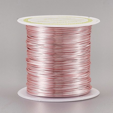 Honeyhandy Copper Craft Wire Copper Beading Wire, Long-Lasting Plated, Pink, 23 Gauge, 0.6mm, about 59.05 Feet(18m)/roll