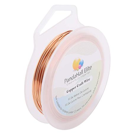 PandaHall Elite 10M(32FT) 20 Gauge(0.8mm) Colorful Copper Wire Tarnish Resistant Metal Jewelry Beading Wire Roll for Crafting Jewelry Making, Copper Colored