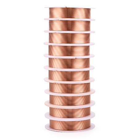 Honeyhandy Bare Round Copper Wire, Raw Copper Wire, Copper Jewelry Craft Wire, Chocolate, 26 Gauge, 0.4mm, about 39.37 Feet(12m)/roll, 10 rolls/set