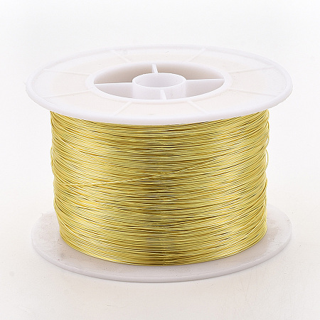Honeyhandy Round Copper Jewelry Wire,Long-Lasting Plated,Golden,20 Gauge,0.8mm, about 360.89 Feet(110m)/500g