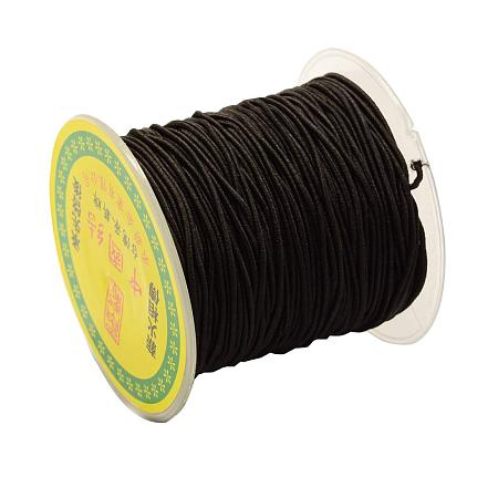ARRICRAFT Round Elastic Cord, with Fibre Outside and Rubber Inside, Black, 0.8mm; About 63~65m/roll