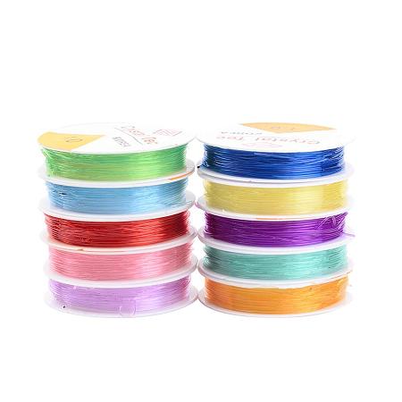 ARRICRAFT 10 Rolls 0.5mm Crystal Elastic Stretch Polyester Threads Beading String Cord 20m per Roll 10 Colors for Jewelry Bracelets Necklace Making