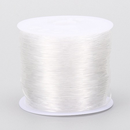 Honeyhandy Round Crystal Elastic Stretch Thread, for Bracelets Gemstone Jewelry Making Beading Craft, White, 0.5mm, about 120.2 yards(110m)/roll
