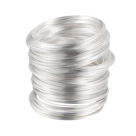NBEADS 1000g Steel Bracelet Memory Wire, Silver, About 55mm Inner Diameter, Wire: 0.6mm, About 1100 circles/500g