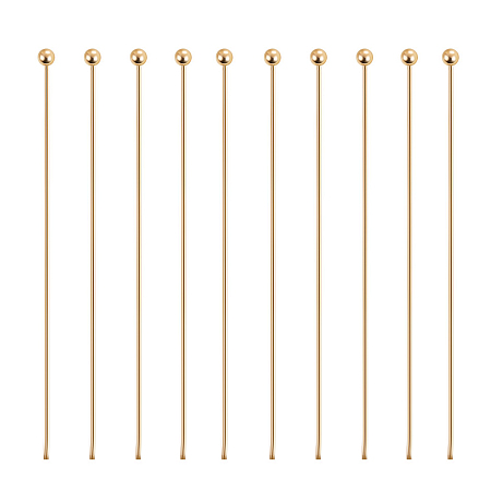BENECREAT 100PCS  Real Gold Plated Ball Pins 22 Gauge Ball Head Pins for DIY Jewelry Making Findings - 45mm (1.8