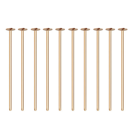 BENECREAT 300PCS  Real Gold Plated Flat Head Pins 21 Gauge Satin Pins for DIY Jewelry Making Findings - 20mm (0.8