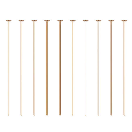 BENECREAT 100PCS  Real Gold Plated Flat Head Pins 21 Gauge Satin Pins for DIY Jewelry Making Findings - 35mm (1.4