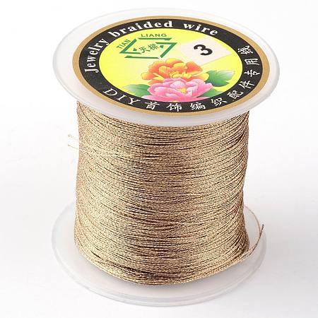 Honeyhandy Round Metallic Thread, Embroidery Thread, 6-Ply, Saddle Brown, 0.6mm, about 87.48 yards(80m)/roll