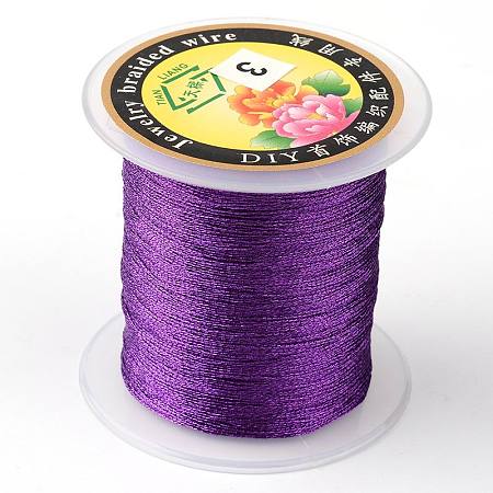 Round Metallic Cord, 6-Ply, Purple, 0.6mm, about 87.48 yards(80m)/roll