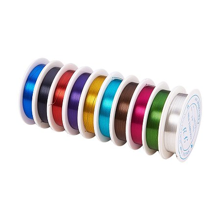 ARRICRAFT 1 Set 0.3mm Mixed Color Iron Wire jewelry Making Accessories, about 20m/roll, 10rolls/set