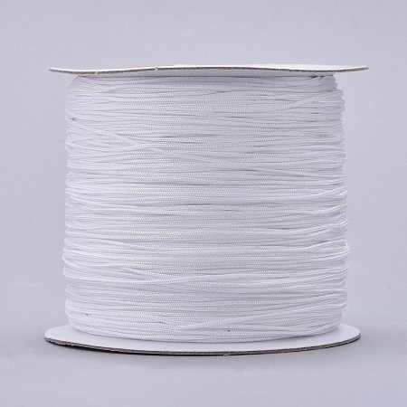 Honeyhandy Nylon Thread, Nylon Jewelry Cord for Custom Woven Jewelry Making, White, 0.6mm, about 142.16 yards(130m)/roll