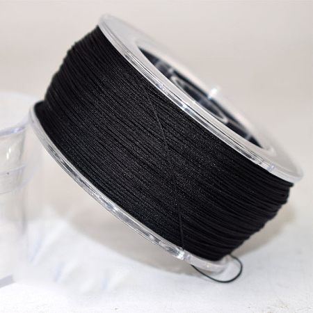 Honeyhandy Nylon Thread Cord, For Jewelry Making, Black, 0.4mm, about 196.85 yards(180m)/roll