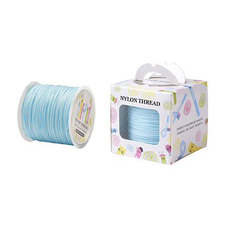 Honeyhandy Nylon Thread, Pale Turquoise, 0.8mm, about 98.43yards/roll(90m/roll)