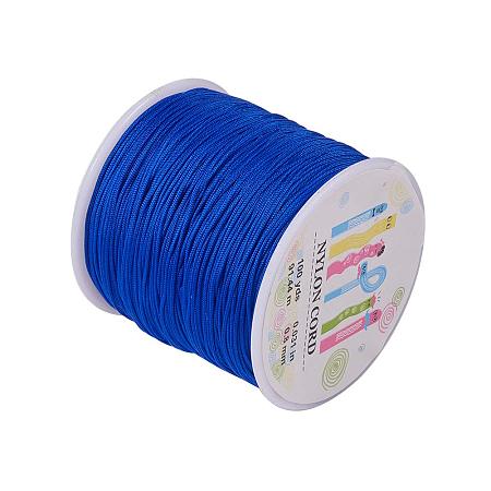 ARRICRAFT 1 Roll(About 90m, 100 Yards) 0.8mm Nylon Beading String Knotting Cord, Chinese Knotting Cord Nylon Shamballa Macramé Thread Beading Cord (Blue)