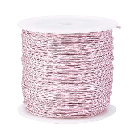 ARRICRAFT About 45m/roll 0.8mm Nylon Thread Pink Nylon Jewelry Cord for Custom Woven Jewelry Making