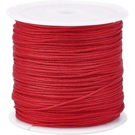ARRICRAFT About 45m/roll 0.8mm Nylon Thread Red Nylon Jewelry Cord for Custom Woven Jewelry Making