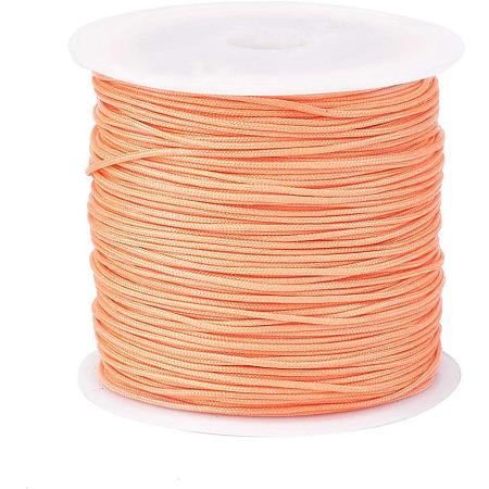 ARRICRAFT About 45m/roll 0.8mm Nylon Thread Orange Nylon Jewelry Cord for Custom Woven Jewelry Making