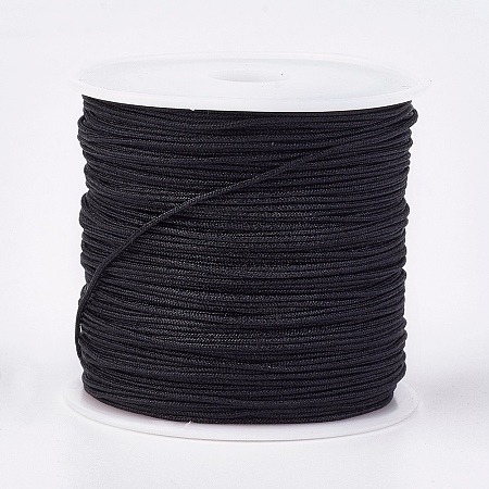 Nylon Thread, Nylon Jewelry Cord for Custom Woven Jewelry Making, Black, 0.8mm; about 45m/roll