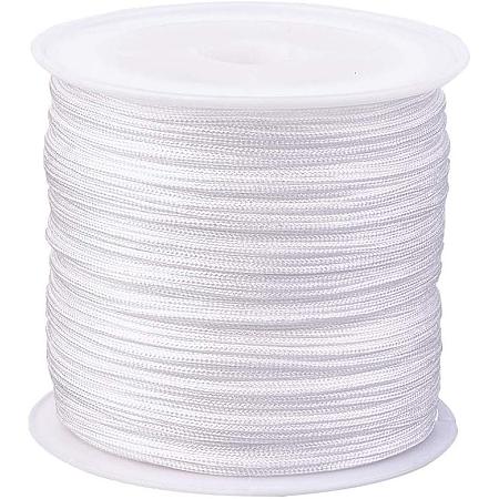 ARRICRAFT About 45m/roll 0.8mm Nylon Thread White Nylon Jewelry Cord for Custom Woven Jewelry Making