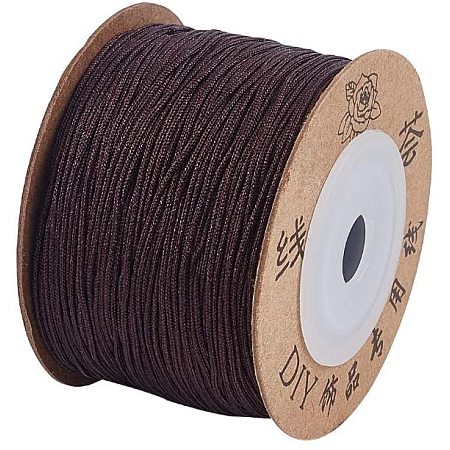Pandahall Elite About 100m/roll 0.8mm Nylon Thread Cord Chinese Knotting Cord Coconut Brown Thread Beading Thread Bead Cord for DIY Jewelry Bracelets Craft Making