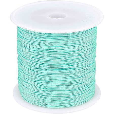 ARRICRAFT 1 Roll 150 Yards 0.5mm Nylon Cord for Chinese Knotting, Kumihimo, Beading, Macramé, Jewelry Making, Sewing- Aquamarine