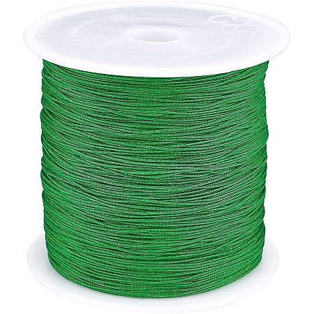 ARRICRAFT 1 Roll 150 Yards 0.5mm Nylon Cord for Chinese Knotting, Kumihimo, Beading, Macramé, Jewelry Making, Sewing- Green
