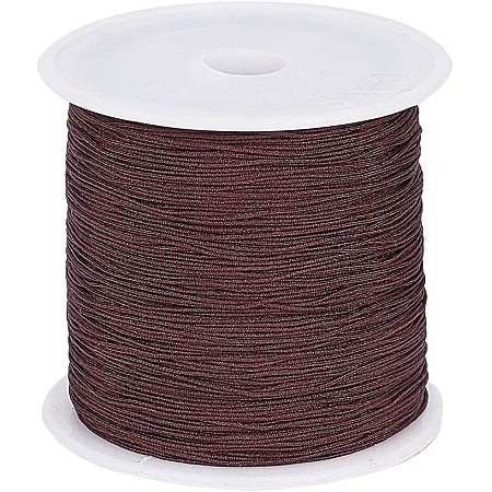 ARRICRAFT 1 Roll 150 Yards 0.5mm Nylon Cord for Chinese Knotting, Kumihimo, Beading, Macramé, Jewelry Making, Sewing- CoconutBrown