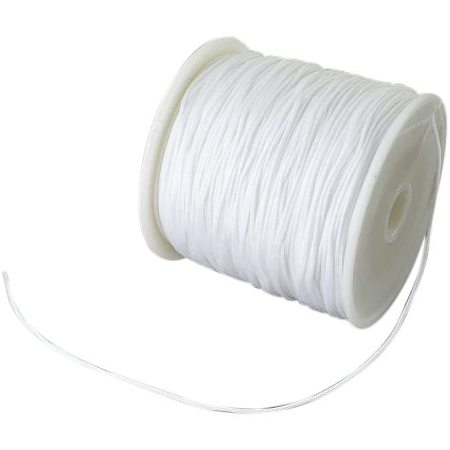 arricraft 1 Roll 0.5mm Braided Nylon Cord Imitation Silk String Thread for DIY Craft and Jewelry Making