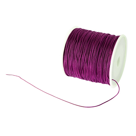 Honeyhandy Braided Nylon Thread, Chinese Knotting Cord Beading Cord for Beading Jewelry Making, Purple, 0.8mm, about 100yards/roll