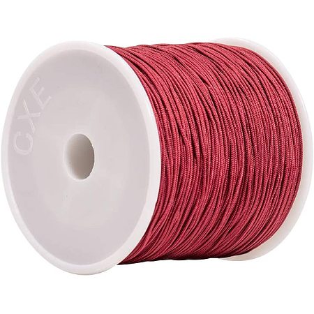 Pandahall Elite About 100yards/roll Braided Nylon Thread DarkRed Rattail Trim Thread DIY Threads Thread for Chinese Knotting Beading DIY Jewelry Making Sewing