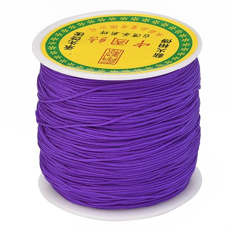 Honeyhandy Braided Nylon Thread, Chinese Knotting Cord Beading Cord for Beading Jewelry Making, Dark Violet, 0.8mm, about 100yards/roll