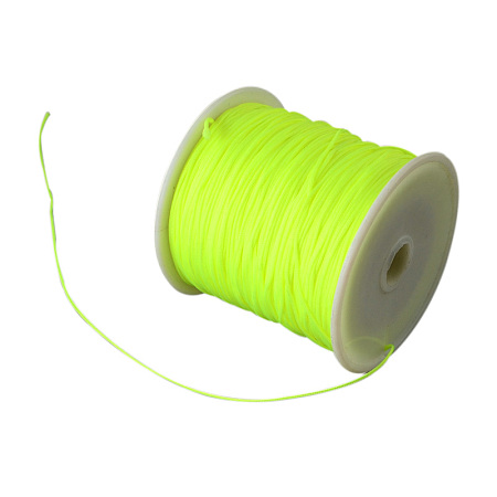 Honeyhandy Braided Nylon Thread, Chinese Knotting Cord Beading Cord for Beading Jewelry Making, Green Yellow, 0.8mm, about 100yards/roll