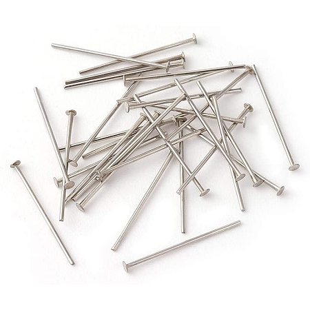 UNICRAFTALE About 500pcs 304 Stainless Steel Head Pins Earring Pins Fine Satin Pin Flat Head Pins Metal Material Jewelry Pins for Jewelry Making 14x0.5mm