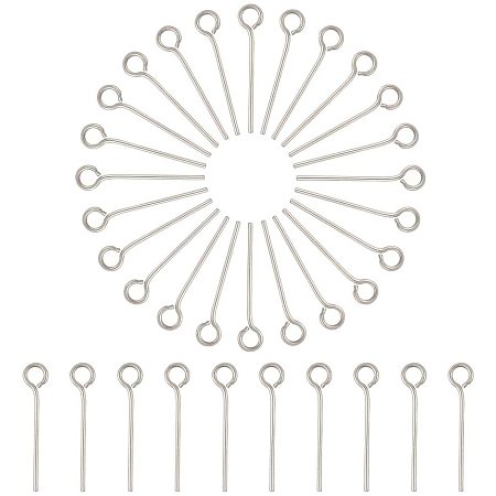 UNICRAFTALE 1000pcs 304 Stainless Steel Eyepins 16mm Open Eye Pins Head Pin Earring Pins Jewelry Making Findings DIY Components for Beads Making Connector Hole 2mm Pin 0.6mm