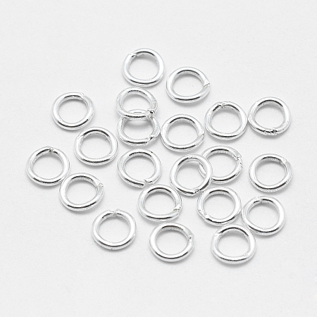 Honeyhandy 925 Sterling Silver Round Rings, Soldered Jump Rings, Silver, 4x0.7mm