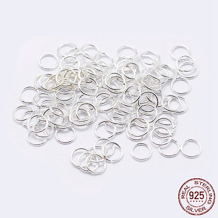 Honeyhandy 925 Sterling Silver Open Jump Rings, Round Rings, Silver, 19 Gauge, 7x0.9mm, Inner Diameter: 5mm, about 80pcs/10g