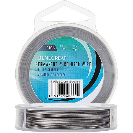 BENECREAT 7 Strands 195FT 0.5MM Stainless Steel Bead String Wire Tarnish Resistant Steel Wire for Necklace Bracelet Making