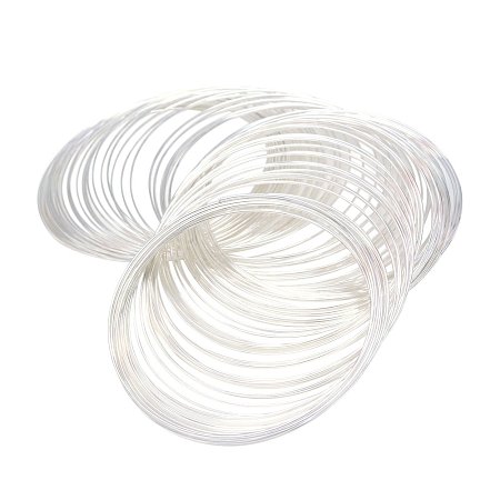 NBEADS 1000g Steel Memory Wire, Bracelets Making, Silver, 60x0.6mm; about 2000circles/1000g