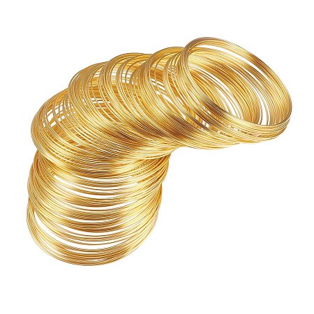 NBEADS 1000g Steel Memory Wire, Bracelets Making, Nickel Free, Golden, 60x0.8mm; About 1300circles/1000g