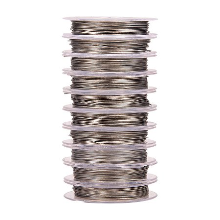 ARRICRAFT 10 Rolls 0.38mm Stainless Steel Color Steel Tiger Tail Beading Wire, about 10m/roll