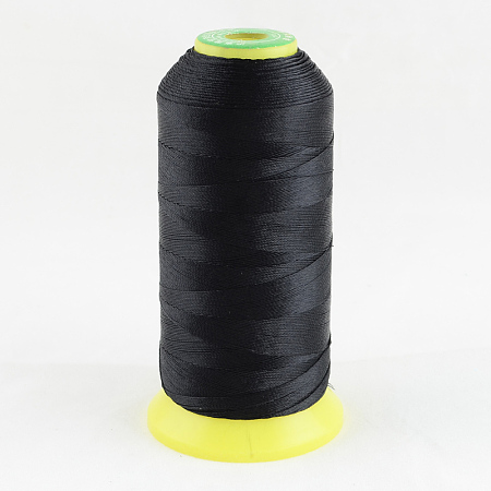 Honeyhandy Polyester Sewing Thread, Black, 0.4mm, about 1100m/roll