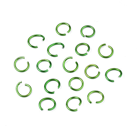 Honeyhandy Aluminum Wire Open Jump Rings, Sea Green, 6x0.8mm, 5mm inner diameter, about 2150pcs/50g