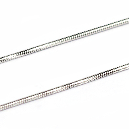 Honeyhandy 304 Stainless Steel Snake Chains, Soldered, Stainless Steel Color, 0.9mm