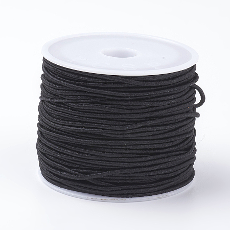 Honeyhandy Elastic Cords, Black, 0.6mm, about 37.18~40.46 yards(34~37m)/roll