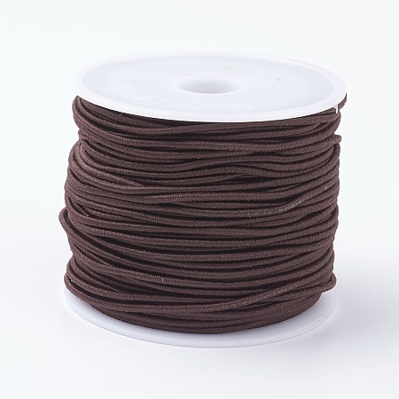 Honeyhandy Elastic Cords, Stretchy String, for Bracelets, Necklaces, Jewelry Making, Coconut Brown, 0.8mm, about 26.24~28.43 yards(24~26m)/roll