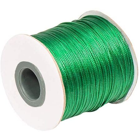 PandaHall Elite About 185 Yards 0.5mm Waxed Polyester Cord Korean Beading Craft Cord Thread for Jewellery Bracelets Making (Green)