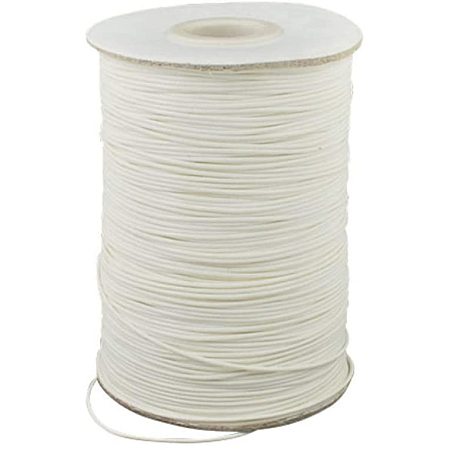 PandaHall Elite 185 Yards 0.8mm Waxed Polyester Cord Korean Waxed Cord Thread Beading String for Jewellery Bracelets Craft Making (Ivory)