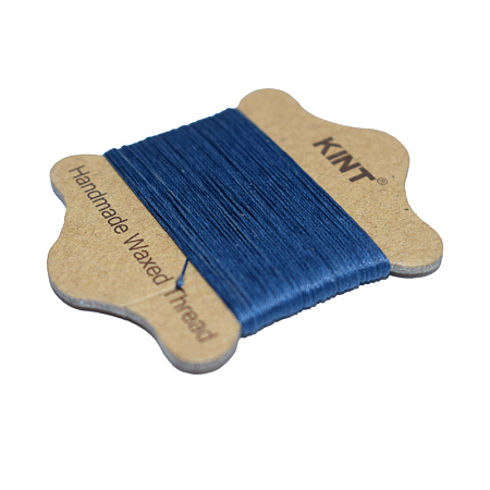 Honeyhandy Waxed Nylon Cord, Marine Blue, 0.45mm, about 21.87 yards(20m)/card