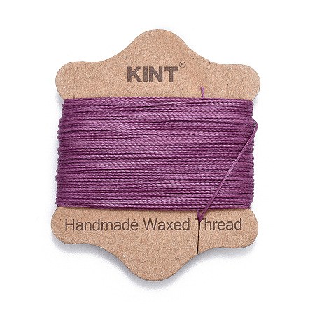 Honeyhandy Waxed Nylon Cord, Purple, 0.65mm, about 21.87 yards(20m)/card